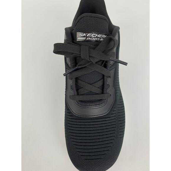 Skechers Bobs Sport Squad Tough Talk Lace Up Sneaker Shoe Womens 8 Medium Black - Picture 10 of 10